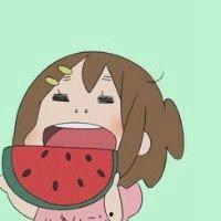 网红吃瓜头像卡通女